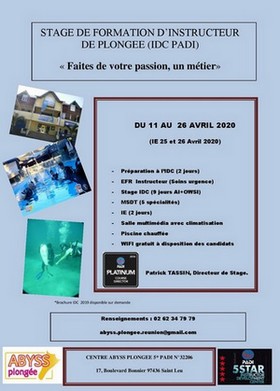 STAGE INSTRUCTEUR PADI